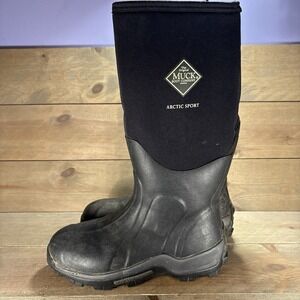 muck boot arctic sport mens size 10 shoes black tall waterproof pull on boots